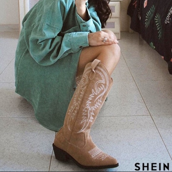 SHEIN Shoes - NWT Tan cowgirl boots